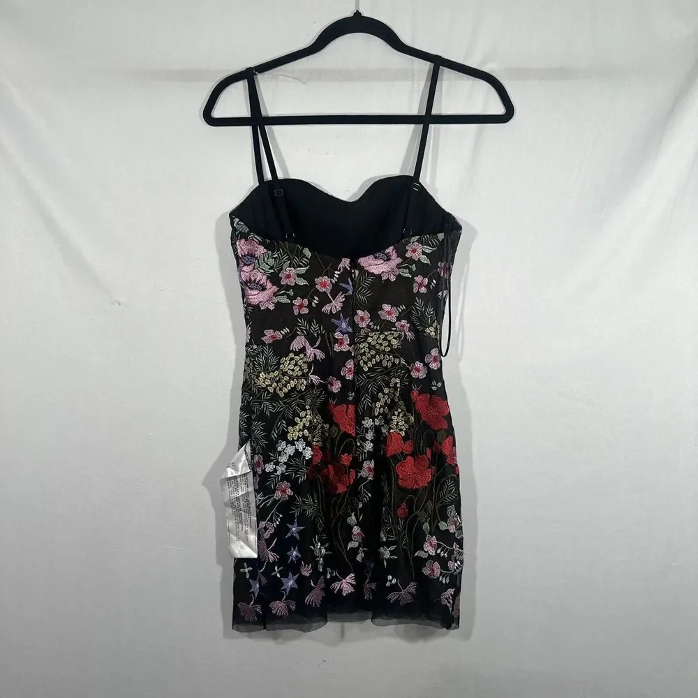 NEW $288 Dress The Population [ Small ] Kyla Floral Embroidered Mini Dress Q1017